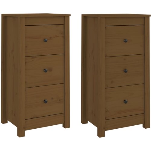 Maison Chic Komoda - Predalnik 2 kosa medeno rjava 40x35x80 cm trdna borovina, (21719443) Cene