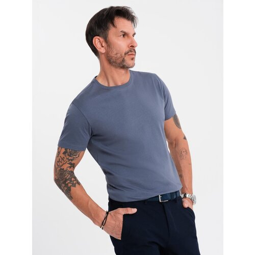 Ombre BASIC men&amp;#039;s classic cotton T-shirt - blue denim Slike