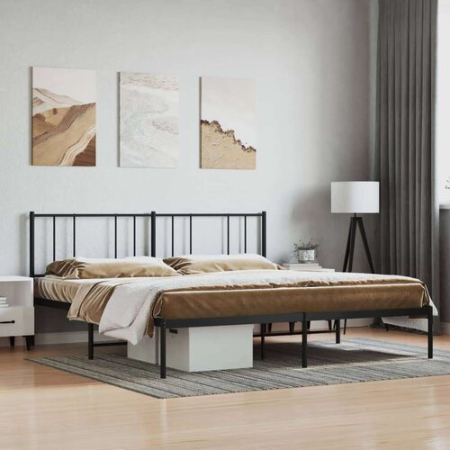 vidaXL Metalni okvir za krevet s uzglavljem crni 180x200 cm Cijene