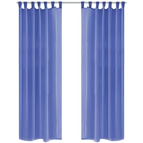 vidaXL Prosojne zavese 2 kosa 140x175 cm kraljevsko modre barve