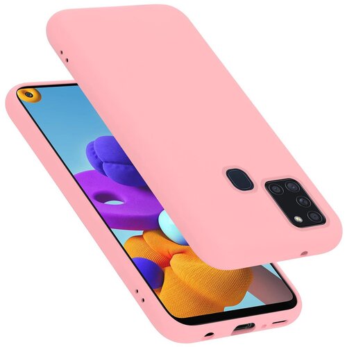 Cadorabo Ohi&amp;scaron;je združljiv s Samsungom v tekoči roza barvi - za&amp;scaron;čitni pokrov iz fleksibilnega silikona TPU, (20583361) Slike