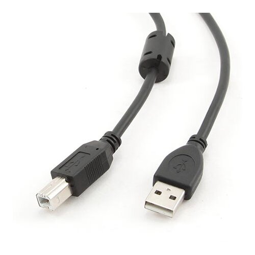 Gembird USB 2.0 kabal, CRNI 4,5m, A-B cable ferrite, CCF-USB2-AMBM-15 Slike