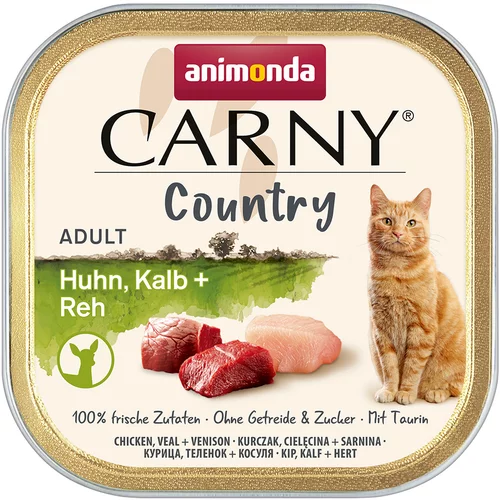 Animonda Ekonomično pakiranje Carny Country Adult 64 x 100 g - Piletina, teletina + srnetina