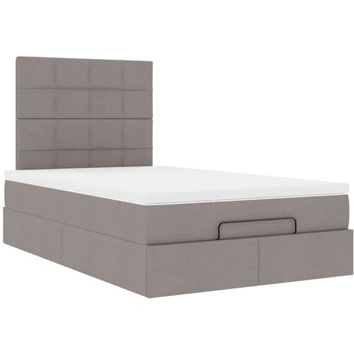 VidaXL Otomanski okvir kreveta s madraca smeđesivi 120x200cm tkanine Slike