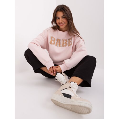 Fashion Hunters Light pink hoodie with inscription Slike