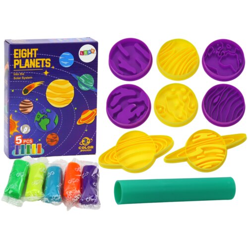  Plastic Set of Play-Doh 8 Planets Molds 5 Colors Cene