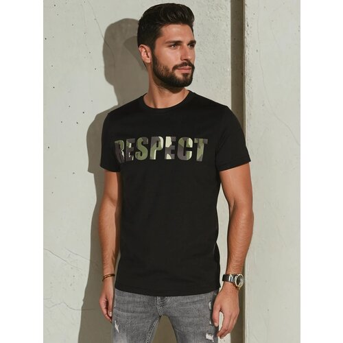 DStreet T-shirt męski z nadrukiem czarny Slike