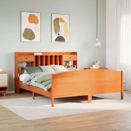  Krevet s regalom za knjige bez madraca 200x200 cm od borovine Cene