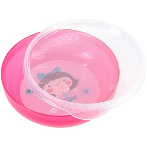 Canpol pribor za hranjenje i tanjir toys pink, 350ml Slike