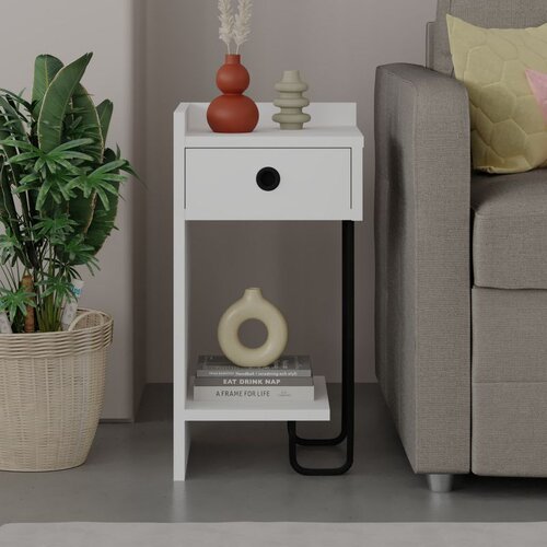 Hanah home Sirius Left - White v2 White Nightstand Cene