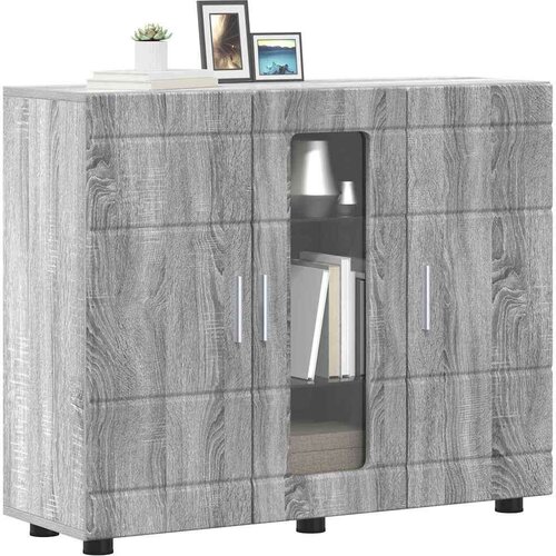 VidaXL Strani &amp;scaron;al Siva sonoma 55.5 x 29 x 100 cm Konstruiran les Slike