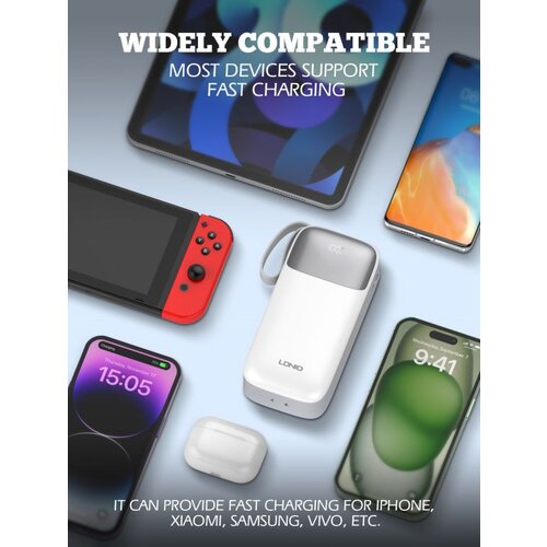 Ldnio POWER BANK 30000mAh 22,5W 5V 3A 2 PORT (2A) + 2 CABLE (1C1L) PQ30 Cene