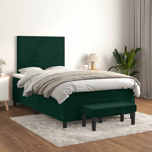 Box spring krevet s madracem tamnozeleni 120x200 cm bar&scaron;unasti Cijene
