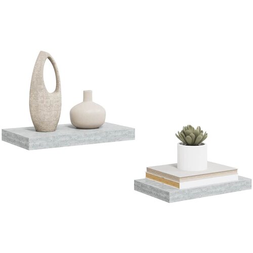  Plutajuće zidne police 2 kom boja betona 40 x 23 x 3,8 cm MDF Slike