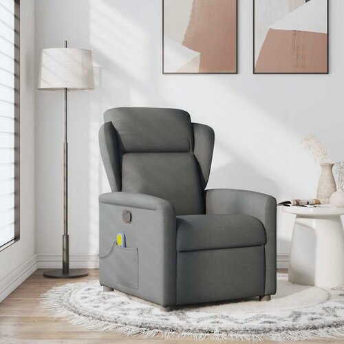 Maison Chic masažni naslanjač - Relax naslanjač temno sivo blago, (22134468) Cene
