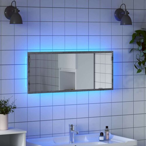 vidaXL LED kupaonsko ogledalo sivo Sonoma 100x8,5x37 cm izrađeno drvo Cijene
