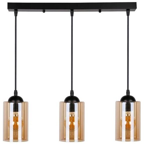 Candellux Lighting Črna viseča svetilka s steklenim senčnikom 10x55 cm Bistro - Candellux Lighting Cene