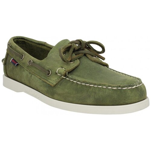 Sebago Mokasini &amp;amp; Jadralni čevlji Docksides Portland Cuir Crazy Homme Green Military Zelena Slike