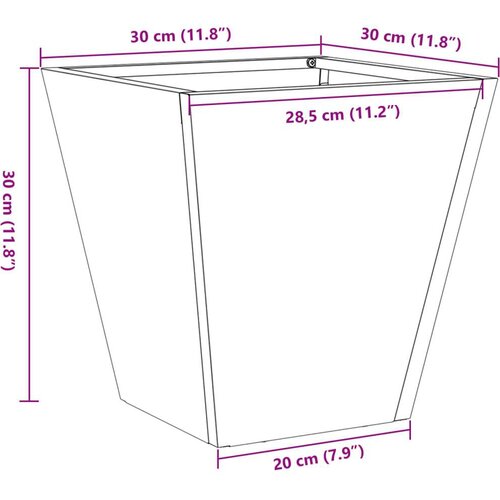 VidaXL Vrtna sadilica bijela 30x30x30 cm čelična Slike