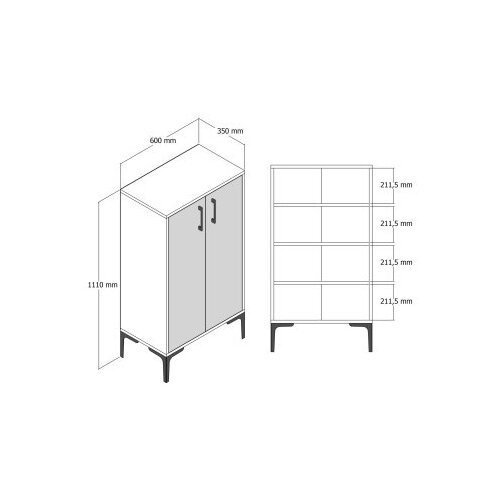 Hanah home Stalak za cipele Prag, 60x111x35 cm, Krem Slike