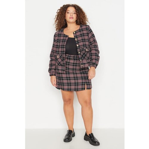 Trendyol Curve Multicolored Checkered Tweed Skirt Cijene