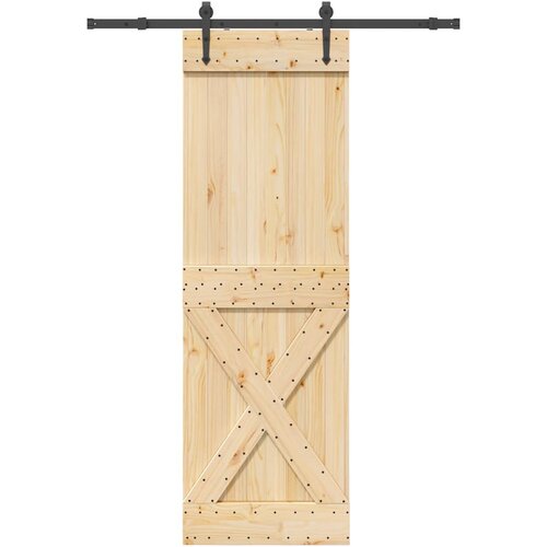 vidaXL Drsna vrata s kompletom vodil 70x210 cm trdna borovina Cene