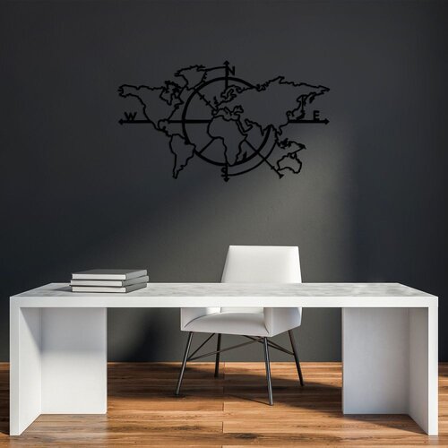 Wallity Zidna dekoracija World Map 8, 118x68cm, Crna Slike