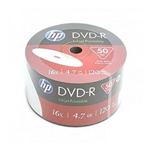 Hp DVD-R 4.7GB 16X 50PK BULK PRINTABILNE 69302 disk Slike