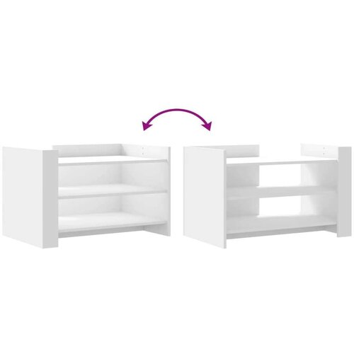 VidaXL Klubska mizica bela 80x50x50 inženirski les Slike