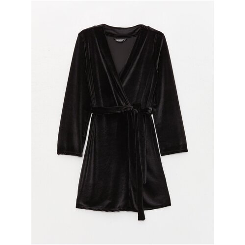 LC Waikiki Women&amp;#039;s Corduroy Dressing Gown with Shawl Collar Long Sleeves Straight Slike