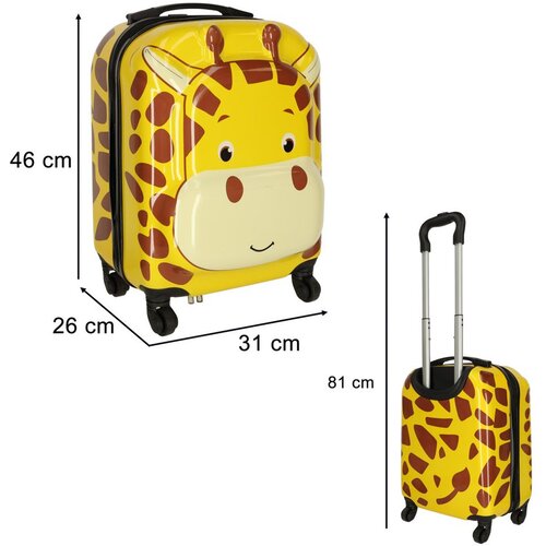  Dječji putni kofer na 4 kotača 46 cm, motiv žirafe Slike