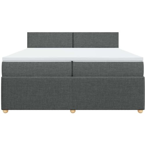 VidaXL Krevet s oprugama i madracem tamnosivi 200 x 200 cm od tkanine Slike