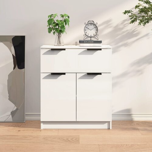 The Living Store Komoda visok sijaj bela 60x30x70 cm konstruiran les - Komoda, (21661910) Slike