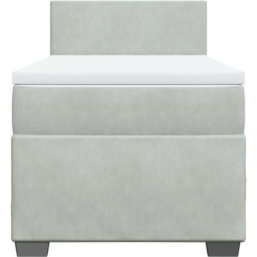 VidaXL Box spring krevet s madracem svjetlosivi 90x190 cm bar&amp;scaron;unasti Slike