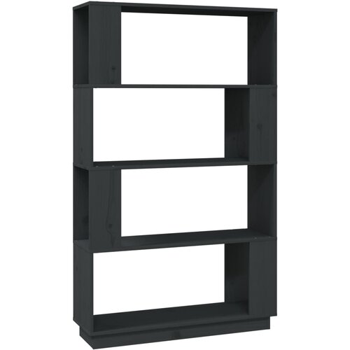 VidaXL Knjižna omara/pregrada siva 80x25x132 cm trdna borovina, (20705650) Slike