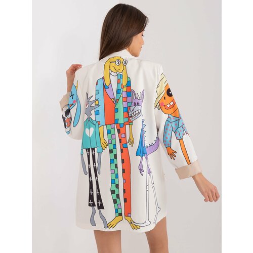 Fashion Hunters Cream jacket with a colorful print Slike