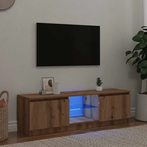 vidaXL TV omarica z LED artisan hrast 140x40x35,5 cm inženirski les