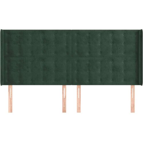  Uzglavlje s u&amp;scaron;ima tamnozeleno 203x16x118/128 cm bar&amp;scaron;unasti Slike