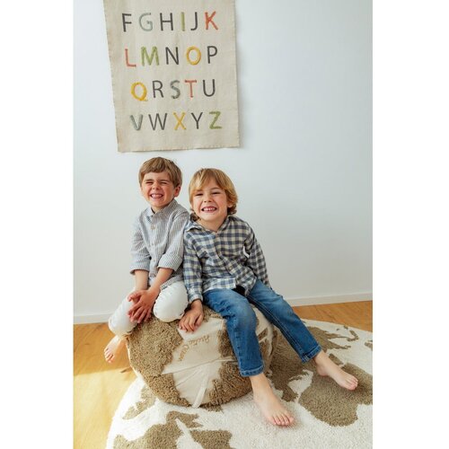 Lorena Canals Zeleni/krem periv/ručno rađen pamučan dječji tepih &amp;oslash;120 cm World Map &amp;ndash; Slike