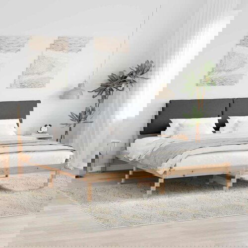 vidaXL Okvir kreveta smeđe i tamnosivo 180 x 200 cm Masivna borovina Cene