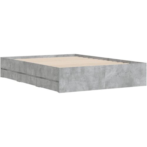  Okvir kreveta s ladicama siva boja betona 135x190 cm drveni Slike
