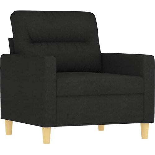  Fotelja s tabureom crna 60 cm od tkanine Slike