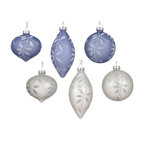 DEKOR DOM dekoracija - hanging bauble glass 8cm 071835 - blue/white - kmg ( 045651 ) Slike