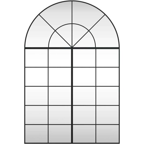 vidaXL Zidno ogledalo crno 100x150 cm lučno željezno Cijene