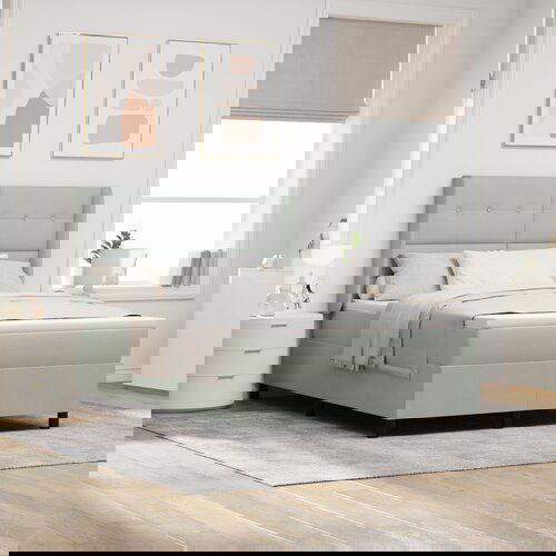vidaXL kutni krevet s madracem i LED svjetlom svijetlosiva 160x200 cm baršun Cijene