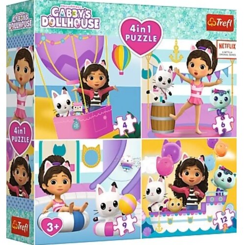 Trefl Gabi kućica za lutke 4 u 1 12-9-6-4 komada puzzle - Cene