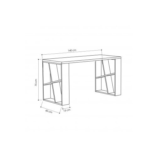 Hanah home honey - white, oak whiteoak study desk Cene