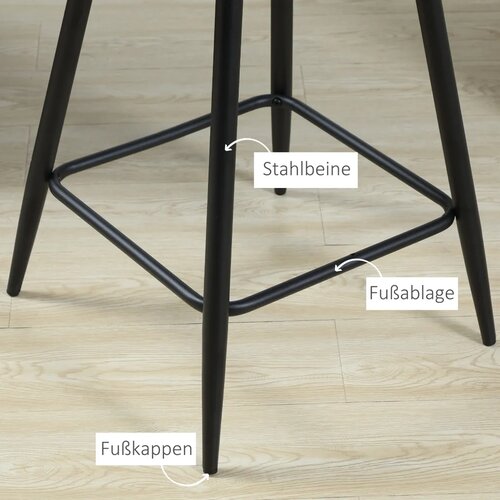  Set od 2 barske stolice u retro stilu bar&amp;scaron;unasti izgled uključujući oslonac za noge 50 cm x 56 cm x 98 cm sive Slike