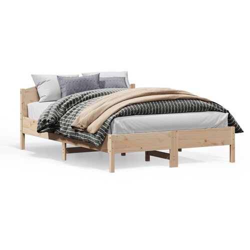 VidaXL Okvir za krevet s uzglavljem 160 x 200 cm od masivne borovine Slike