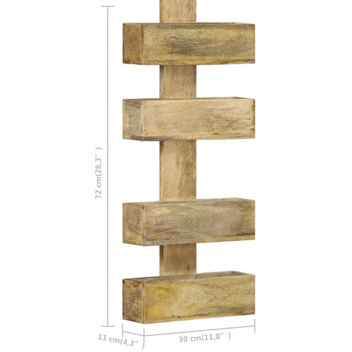  Zidni stalak za časopise 30 x 11 x 72 cm od masivnog drva manga Slike